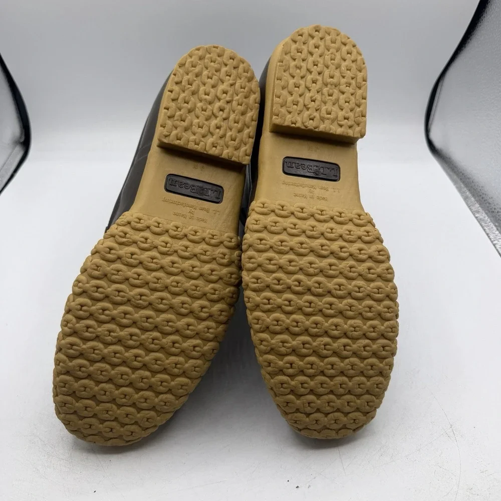 LL Bean Duck Boots Mens Sz 11 M Brown Insulated Fleece Lined Winter Front Zip